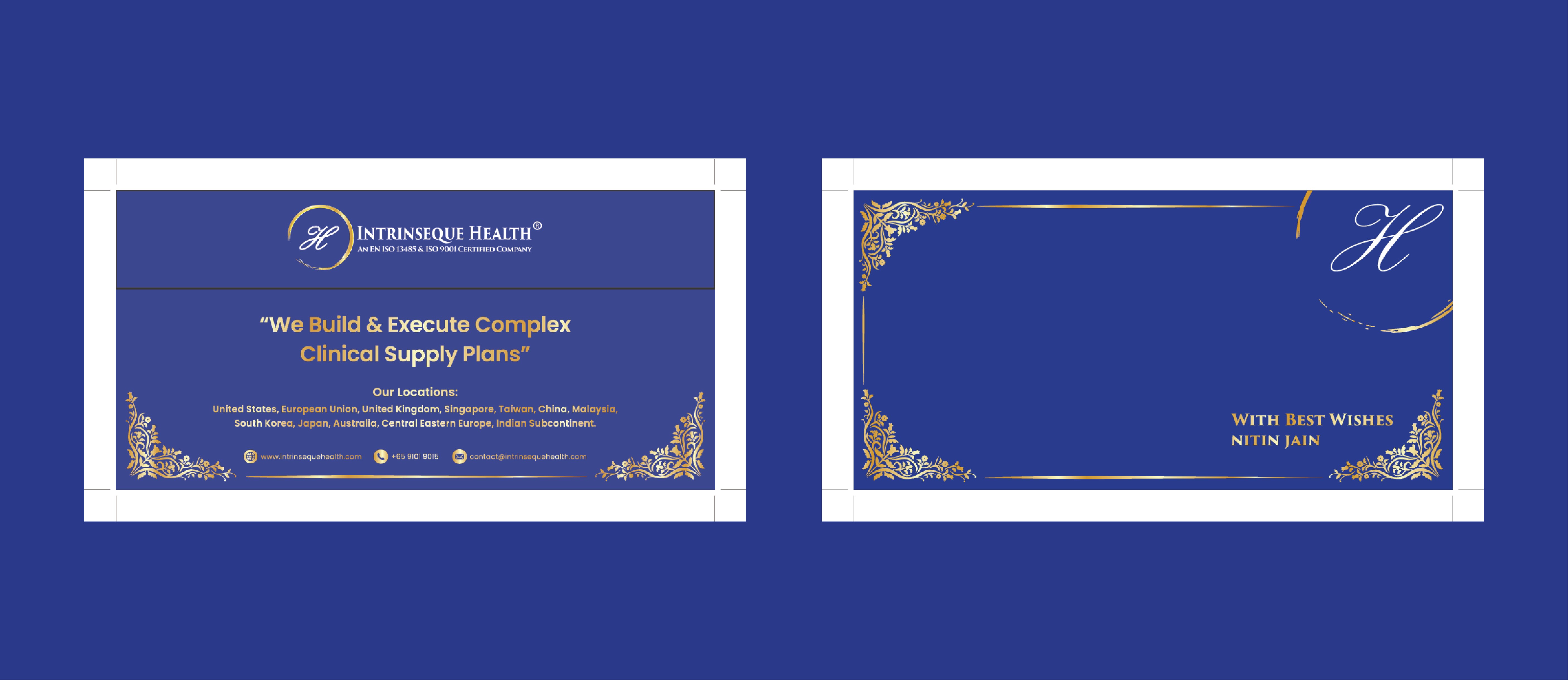 Intrinseque Health envelope design, flat layout